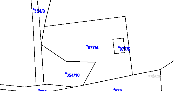 Parcela st. 877/4 v KÚ Charváty, Katastrální mapa