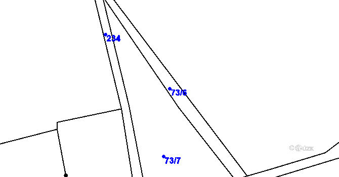 Parcela st. 73/6 v KÚ Chbany, Katastrální mapa