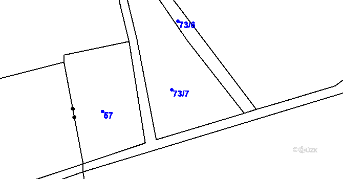 Parcela st. 73/7 v KÚ Chbany, Katastrální mapa
