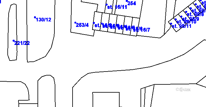 Parcela st. 130/15 v KÚ Chbany, Katastrální mapa