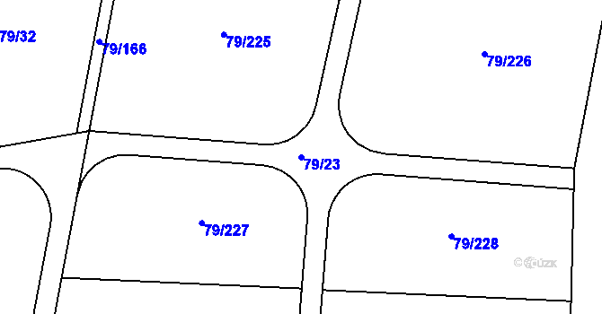 Parcela st. 79/23 v KÚ Vadkovice, Katastrální mapa