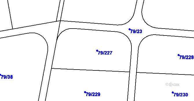 Parcela st. 79/227 v KÚ Vadkovice, Katastrální mapa