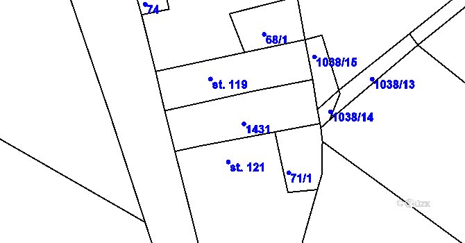 Parcela st. 120 v KÚ Brocno, Katastrální mapa
