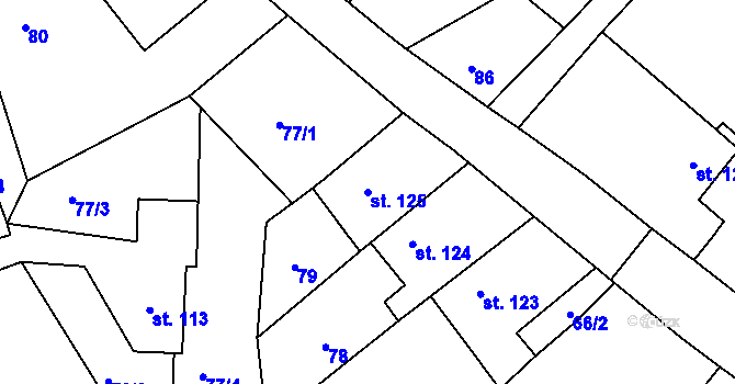 Parcela st. 125 v KÚ Brocno, Katastrální mapa