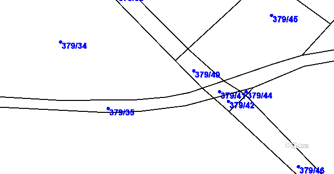 Parcela st. 379/37 v KÚ Brocno, Katastrální mapa