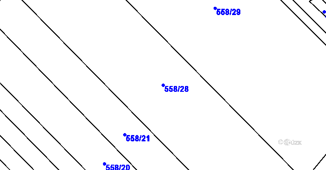 Parcela st. 558/28 v KÚ Brocno, Katastrální mapa