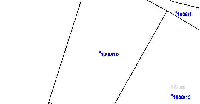 Parcela st. 1000/10 v KÚ Brocno, Katastrální mapa