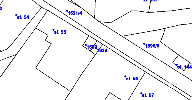 Parcela st. 144/2 v KÚ Chcebuz, Katastrální mapa