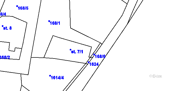 Parcela st. 168/3 v KÚ Chcebuz, Katastrální mapa