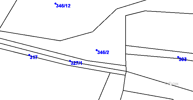 Parcela st. 346/2 v KÚ Chcebuz, Katastrální mapa
