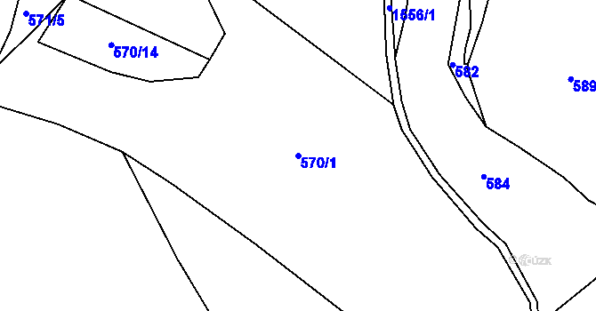 Parcela st. 570/1 v KÚ Chcebuz, Katastrální mapa