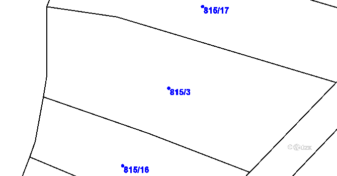 Parcela st. 815/3 v KÚ Chcebuz, Katastrální mapa