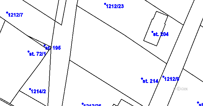 Parcela st. 1212/24 v KÚ Chcebuz, Katastrální mapa