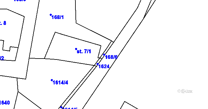 Parcela st. 168/6 v KÚ Chcebuz, Katastrální mapa
