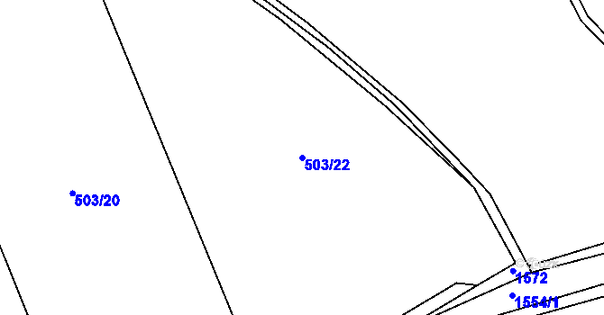 Parcela st. 503/22 v KÚ Chcebuz, Katastrální mapa