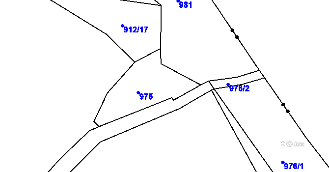 Parcela st. 912/19 v KÚ Chcebuz, Katastrální mapa