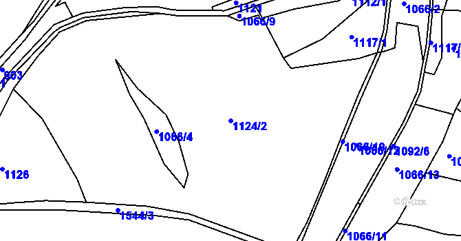 Parcela st. 1124/2 v KÚ Chcebuz, Katastrální mapa