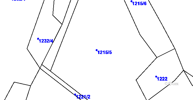 Parcela st. 1215/5 v KÚ Chcebuz, Katastrální mapa