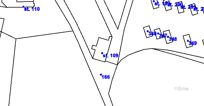 Parcela st. 109 v KÚ Podhoří u Chebu, Katastrální mapa