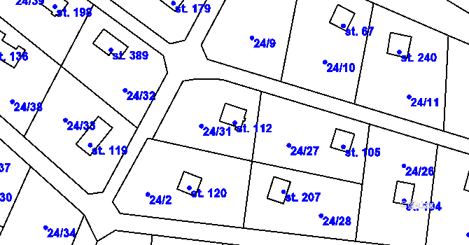 Parcela st. 112 v KÚ Podhoří u Chebu, Katastrální mapa