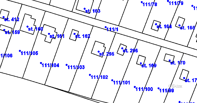 Parcela st. 295 v KÚ Podhoří u Chebu, Katastrální mapa