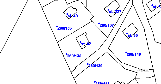 Parcela st. 62 v KÚ Skalka u Chebu, Katastrální mapa