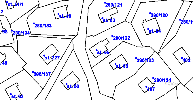 Parcela st. 65 v KÚ Skalka u Chebu, Katastrální mapa