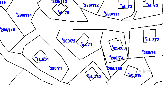 Parcela st. 71 v KÚ Skalka u Chebu, Katastrální mapa