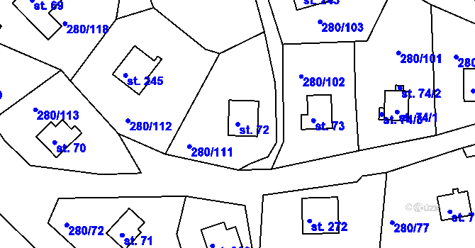Parcela st. 72 v KÚ Skalka u Chebu, Katastrální mapa