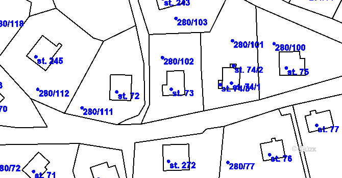 Parcela st. 73 v KÚ Skalka u Chebu, Katastrální mapa
