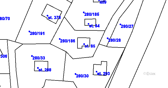 Parcela st. 85 v KÚ Skalka u Chebu, Katastrální mapa