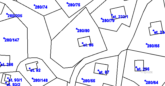Parcela st. 86 v KÚ Skalka u Chebu, Katastrální mapa