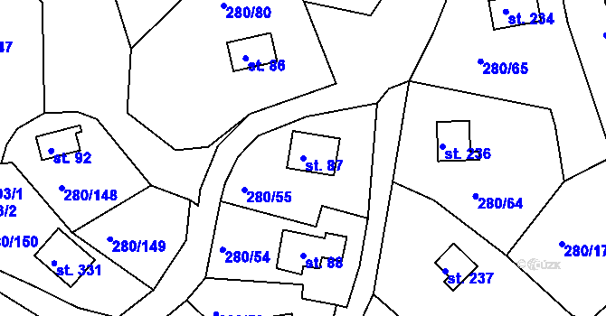 Parcela st. 87 v KÚ Skalka u Chebu, Katastrální mapa