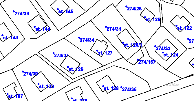Parcela st. 127 v KÚ Skalka u Chebu, Katastrální mapa