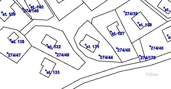 Parcela st. 131 v KÚ Skalka u Chebu, Katastrální mapa