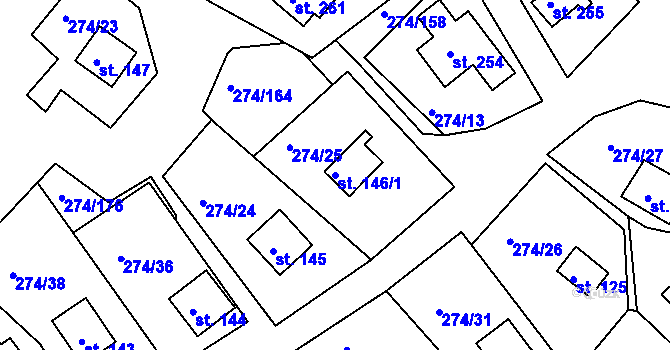Parcela st. 146/1 v KÚ Skalka u Chebu, Katastrální mapa