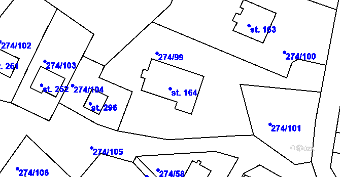 Parcela st. 164 v KÚ Skalka u Chebu, Katastrální mapa
