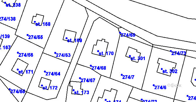 Parcela st. 170 v KÚ Skalka u Chebu, Katastrální mapa