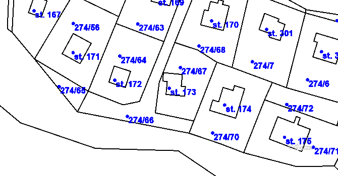 Parcela st. 173 v KÚ Skalka u Chebu, Katastrální mapa