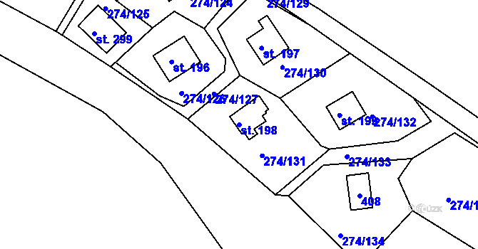 Parcela st. 198 v KÚ Skalka u Chebu, Katastrální mapa