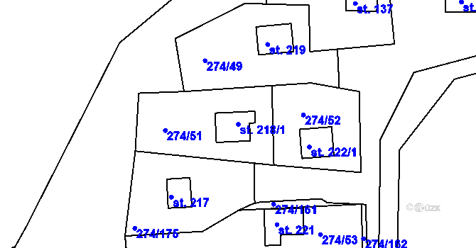 Parcela st. 218/1 v KÚ Skalka u Chebu, Katastrální mapa