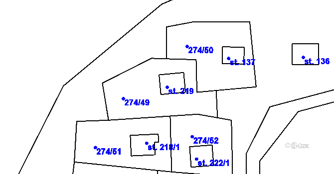 Parcela st. 219 v KÚ Skalka u Chebu, Katastrální mapa