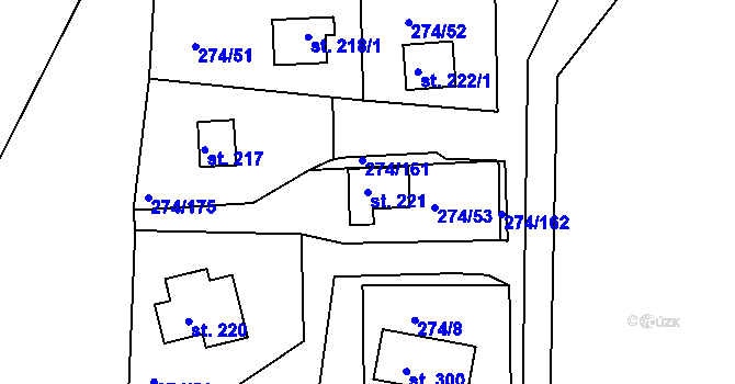 Parcela st. 221 v KÚ Skalka u Chebu, Katastrální mapa