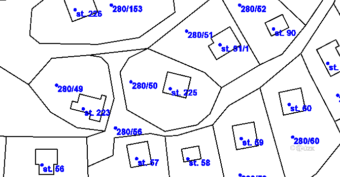 Parcela st. 225 v KÚ Skalka u Chebu, Katastrální mapa