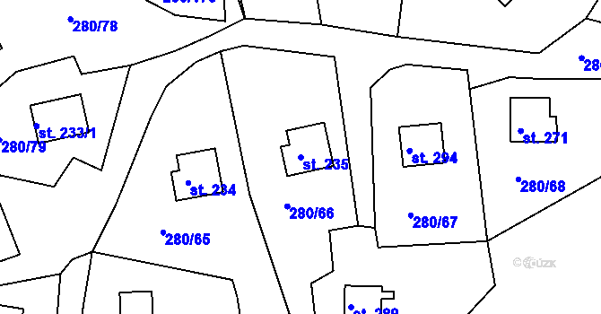 Parcela st. 235 v KÚ Skalka u Chebu, Katastrální mapa