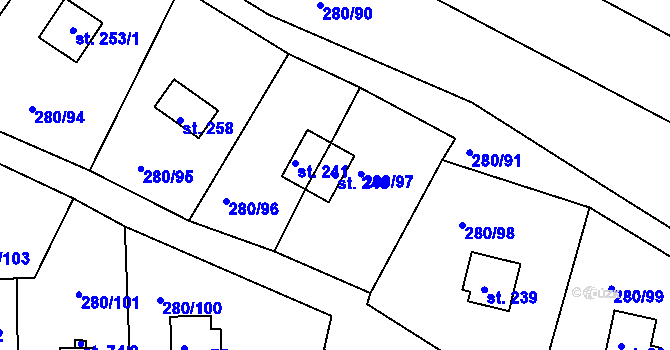 Parcela st. 240 v KÚ Skalka u Chebu, Katastrální mapa