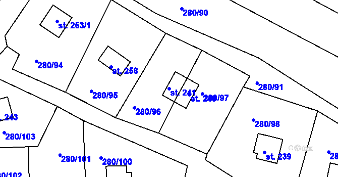 Parcela st. 241 v KÚ Skalka u Chebu, Katastrální mapa