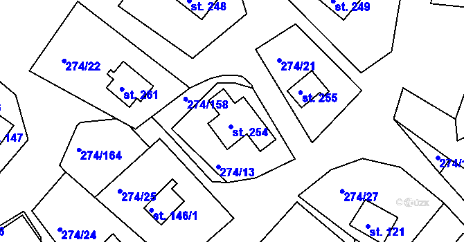 Parcela st. 254 v KÚ Skalka u Chebu, Katastrální mapa