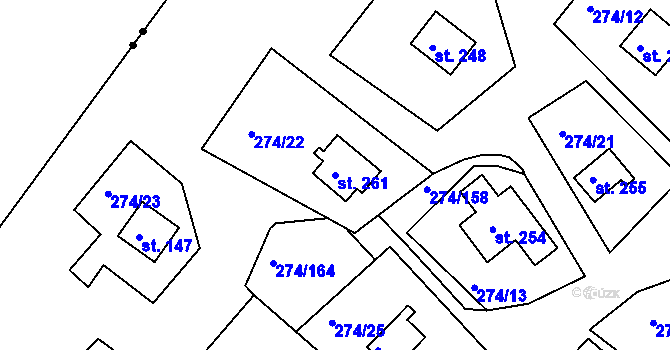 Parcela st. 261 v KÚ Skalka u Chebu, Katastrální mapa