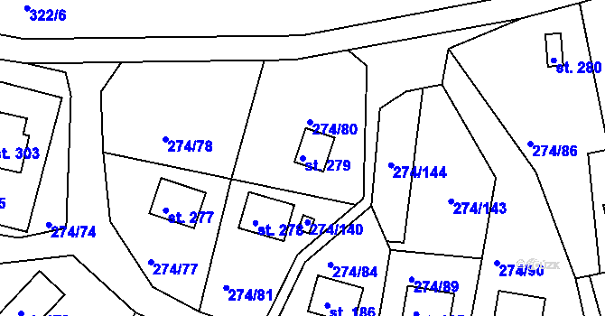 Parcela st. 279 v KÚ Skalka u Chebu, Katastrální mapa